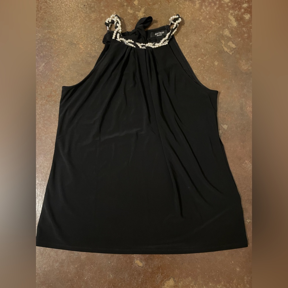 Dressy halter with pearls